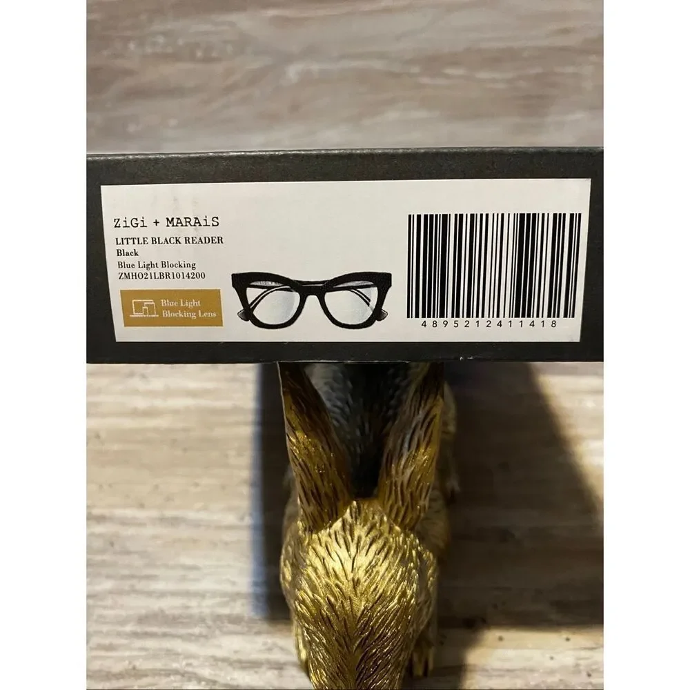Zigi + Marais Little Black Bling Reader Blue Light Blocking  Eye Glasses